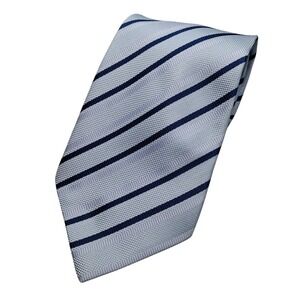 Giorgio Armani Cravatte Repp‎ Silk Stripped Wide Classic Necktie Blue Italy 59x4